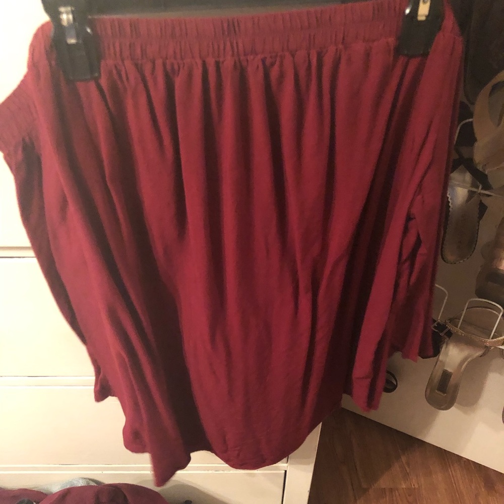 Maroon off the shoulder blouse